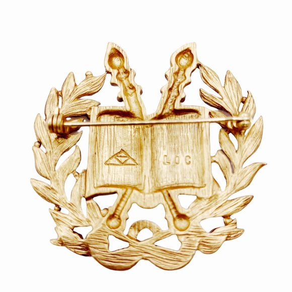 Liberty of Congress Symbol of Knowledge Brooch Pin Gold Tone Museum Reproduction - Picture 7 of 7